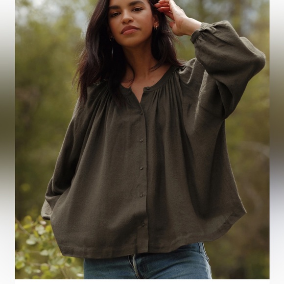 Jenni Kayne Tops - Jenni Kayne Olive Green Blouse